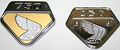 Honda CB750 K 1969-70 - Side Cover Emblem Gold - OEM # 87123-300-020 & 87124-300-020 -  FREE SHIPPING